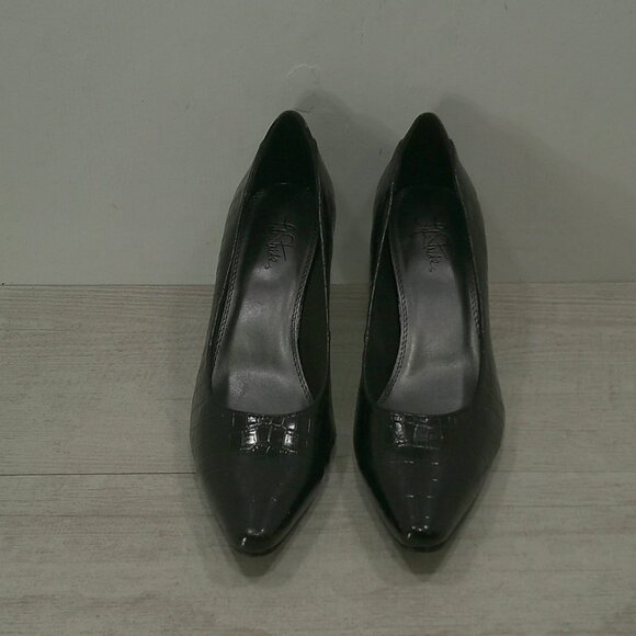 Life Stride Croc Embossed Black Klarissa Classic Comfort Kitten heel Size 11 - Picture 2 of 11